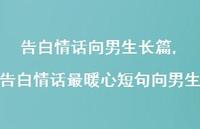 告白情话最暖心短句向男生(100句)
