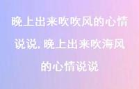 晚上出来吹海风的心情说说(100句)