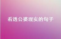 看透公婆现实的句子53句汇总 看透公婆现实的句子53句汇总