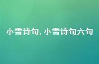 小雪诗句六句【精品文案100句】