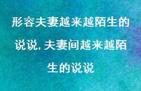 夫妻间越来越陌生的说说(100句)