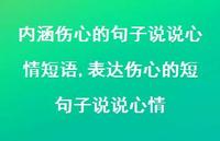 表达伤心的短句子说说心情(100句)