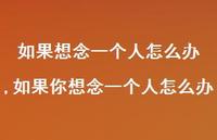 如果你想念一个人怎么办(100句) 如果你想念一个人怎么办(100句)