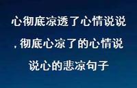 彻底心凉了的心情说说心的悲凉句子(100句)