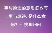 事与愿违.是什么意思? - 搜狗问问(100句) 事与愿违.是什么意思? - 搜狗问问(100句)