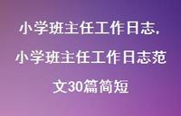 小学班主任工作日志范文30篇简短【100句文案精选】