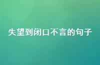 失望到闭口不言的句子61句汇总