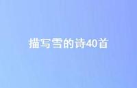 描写雪的诗40首46句汇总 描写雪的诗40首46句汇总