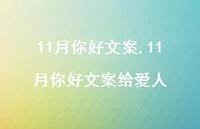 11月你好文案给爱人【精品文案100句】