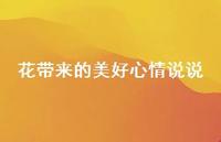 花带来的美好心情说说40句汇总 花带来的美好心情说说40句汇总