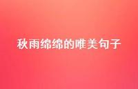 秋雨绵绵的唯美句子62句汇总