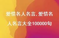 爱情名人名言大全100000句【精品文案100句】