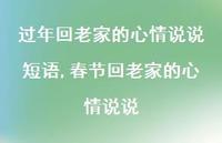 春节回老家的心情说说(100句)