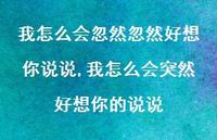我怎么会突然好想你的说说(100句) 我怎么会突然好想你的说说(100句)