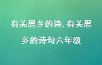 有关思乡的诗句六年级【100句文案精选】 有关思乡的诗句六年级【100句文案精选】