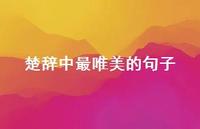 楚辞中最唯美的句子(精选44句)