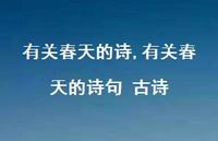 有关春天的诗句 古诗【精品文案100句】