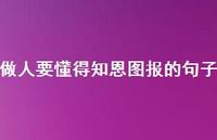 做人要懂得知恩图报的句子(精选56句) 做人要懂得知恩图报的句子(精选56句)