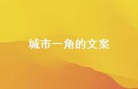 城市一角的文案【100句精选短句合集】