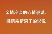 感情亲情淡了的说说(100句)