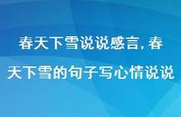 春天下雪的句子写心情说说(100句)