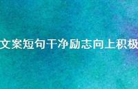 文案短句干净励志向上积极【100句精选短句合集】 文案短句干净励志向上积极【100句精选短句合集】