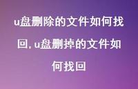 u盘删掉的文件如何找回【100句文案】 u盘删掉的文件如何找回【100句文案】