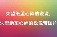 失望绝望心碎的说说带图片(100句)