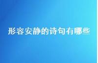 形容安静的诗句有哪些(精选46句) 形容安静的诗句有哪些(精选46句)