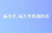 杨万里西湖的诗【100句文案精选】 杨万里西湖的诗【100句文案精选】