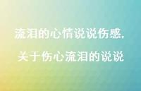 关于伤心流泪的说说【精选100句】