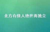 北方有佳人绝世而独立53句汇总 北方有佳人绝世而独立53句汇总