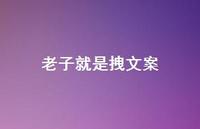 老子就是拽文案46句汇总 老子就是拽文案46句汇总