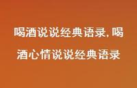喝酒心情说说经典语录【100句文案】