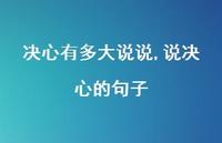 说决心的句子(100句) 说决心的句子(100句)