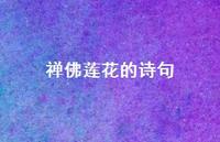 禅佛莲花的诗句(精选54句) 禅佛莲花的诗句(精选54句)