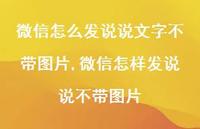 微信怎样发说说不带图片【100句文案】 微信怎样发说说不带图片【100句文案】