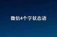 微信4个字状态语65句汇总