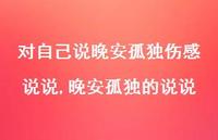 晚安孤独的说说【精选100句】