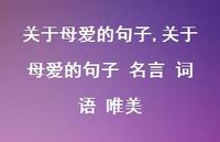 关于母爱的句子 名言 词语 唯美【精品文案100句】