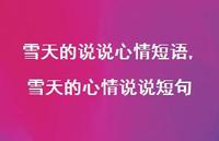 雪天的心情说说短句(100句)