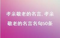 孝亲敬老的名言名句50条【精品文案100句】