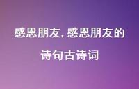 感恩朋友的诗句古诗词【100句文案精选】 感恩朋友的诗句古诗词【100句文案精选】