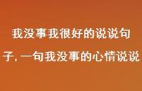 一句我没事的心情说说(100句)