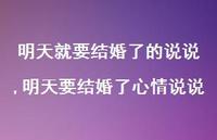 明天要结婚了心情说说(100句)