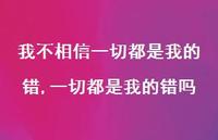 一切都是我的错吗(100句) 一切都是我的错吗(100句)