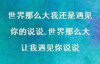 世界那么大让我遇见你说说【精选100句】 世界那么大让我遇见你说说【精选100句】