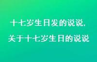 关于十七岁生日的说说(100句) 关于十七岁生日的说说(100句)