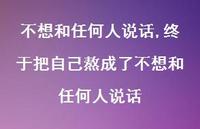 终于把自己熬成了不想和任何人说话(100句) 终于把自己熬成了不想和任何人说话(100句)