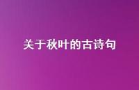 关于秋叶的古诗句(精选40句)